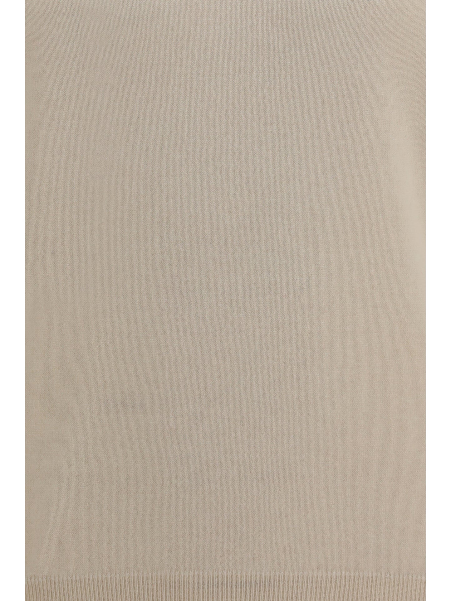Turtleneck Cashmere Sweater Cream/Grey