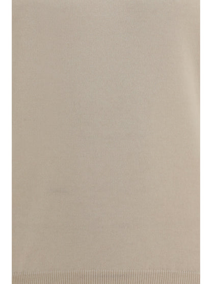 Turtleneck Cashmere Sweater Cream/Grey