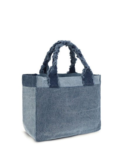Denim Trapeze Shopper Mid Blue