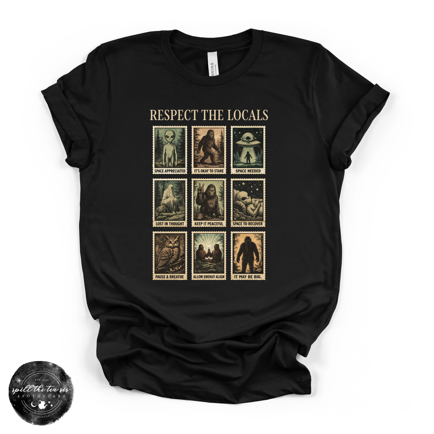 Respect the Locals Cryptid Tee | Funny Bigfoot Graphic T-Shirt