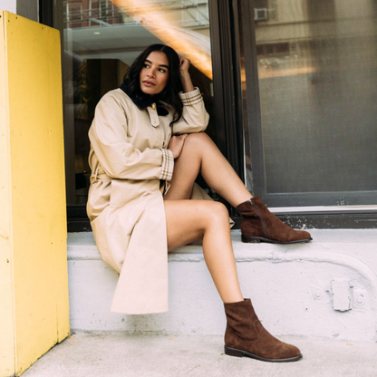 Flacco Suede Booties - Brown