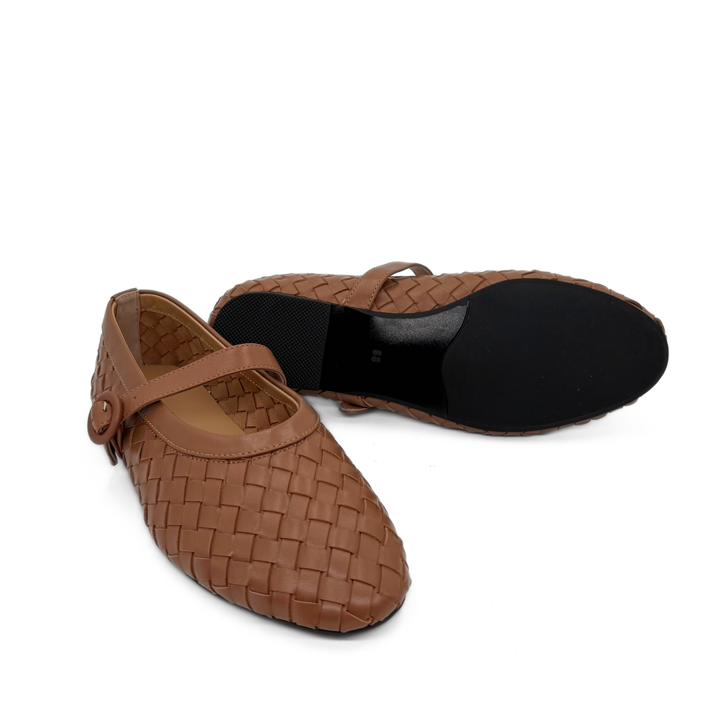 Rena Woven Mary Janes - Brown
