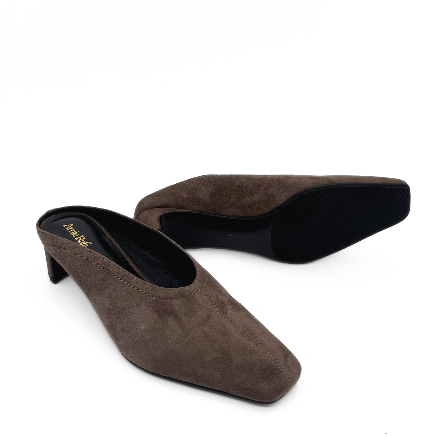 Junie Heeled Suede Mule - Brown