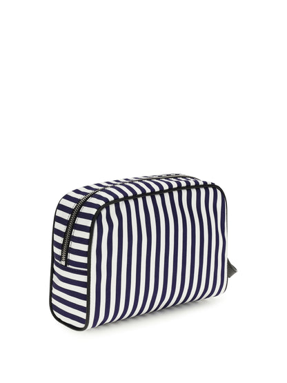 Handbag Striped Poplin White/Blue