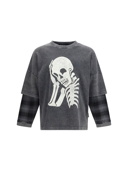 Long-Sleeved Shirt Skull Double Black/Off-White