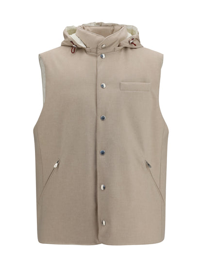 Wool Down Vest Sand/Panama
