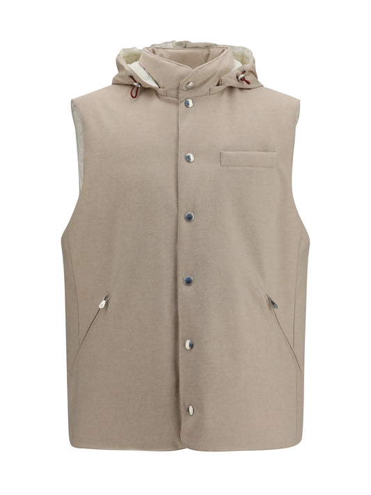 Wool Down Vest Sand/Panama