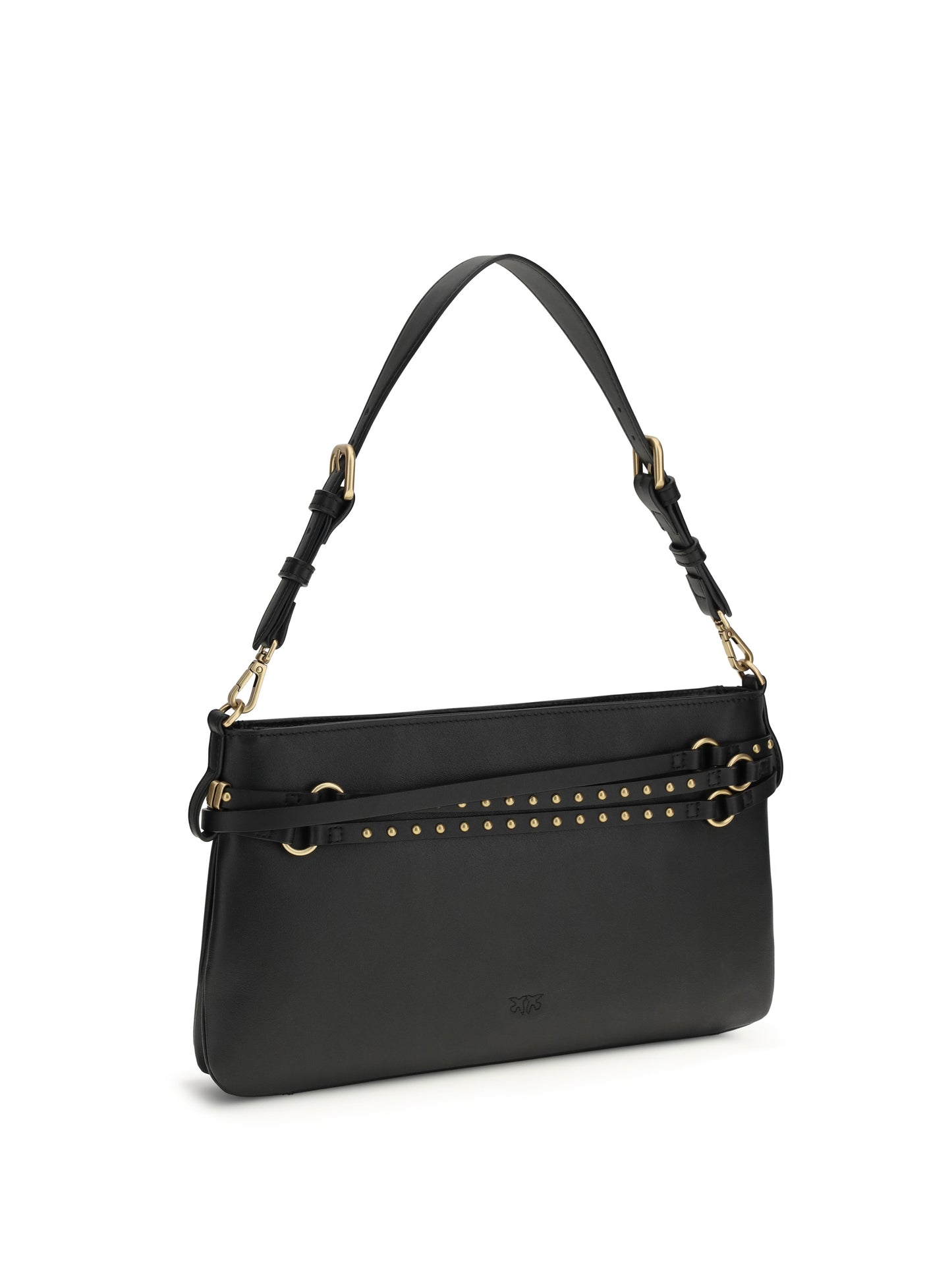 Shoulder Bag Calf Leather Black/Antique Gold