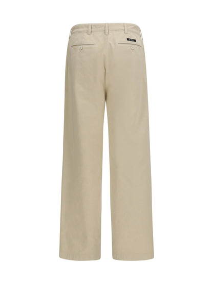 Pants Straight-Leg Cotton Sand