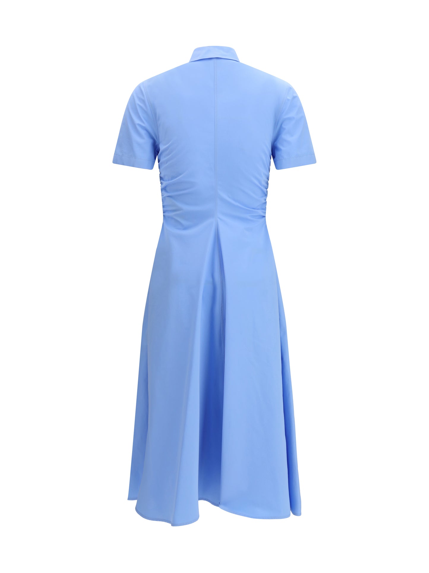 Dress Midi Shirt Sky Blue Cotton