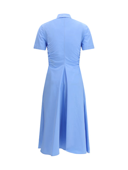 Dress Midi Shirt Sky Blue Cotton
