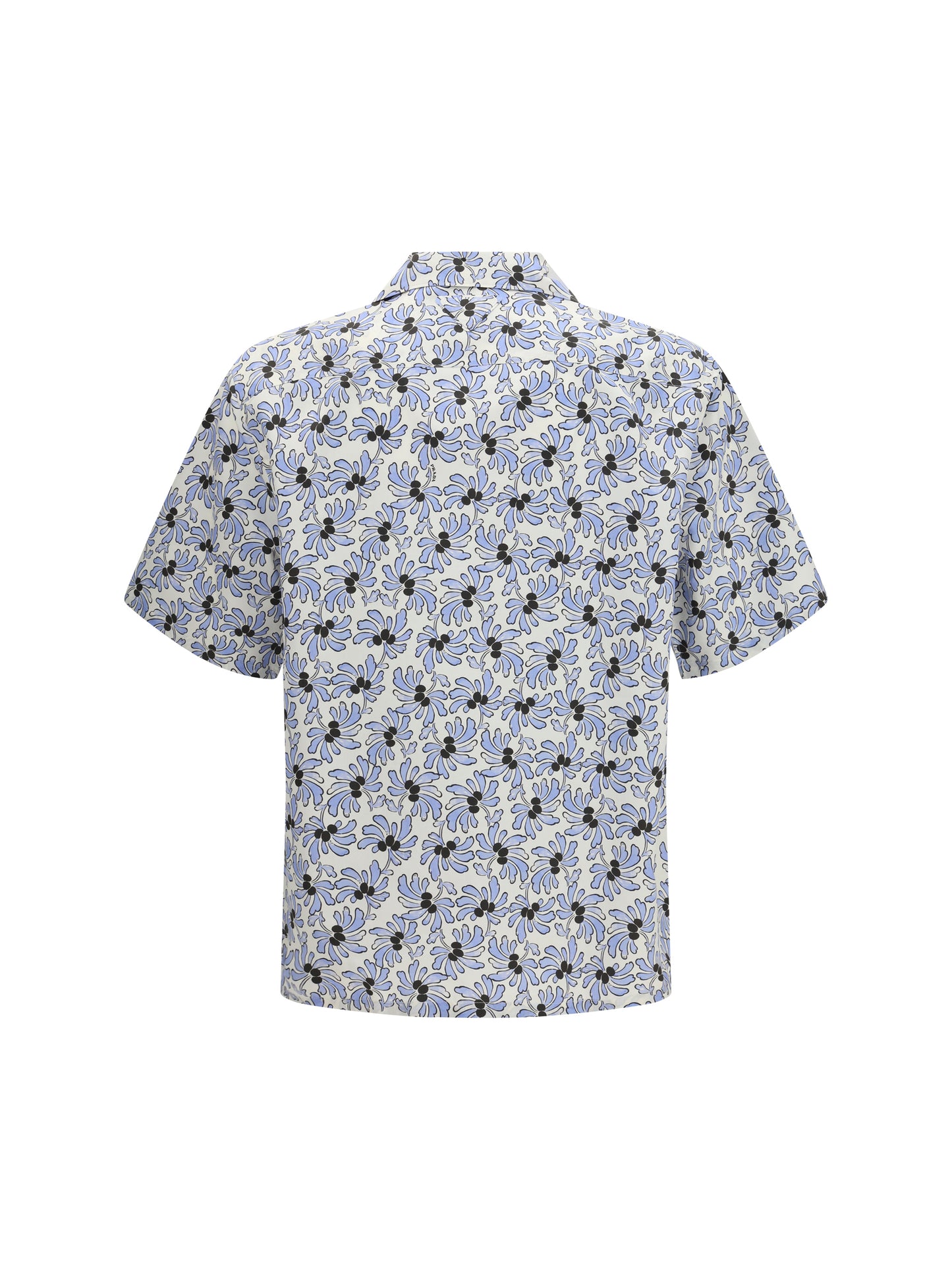Shirt With Floral Print Ivory/Light Blue