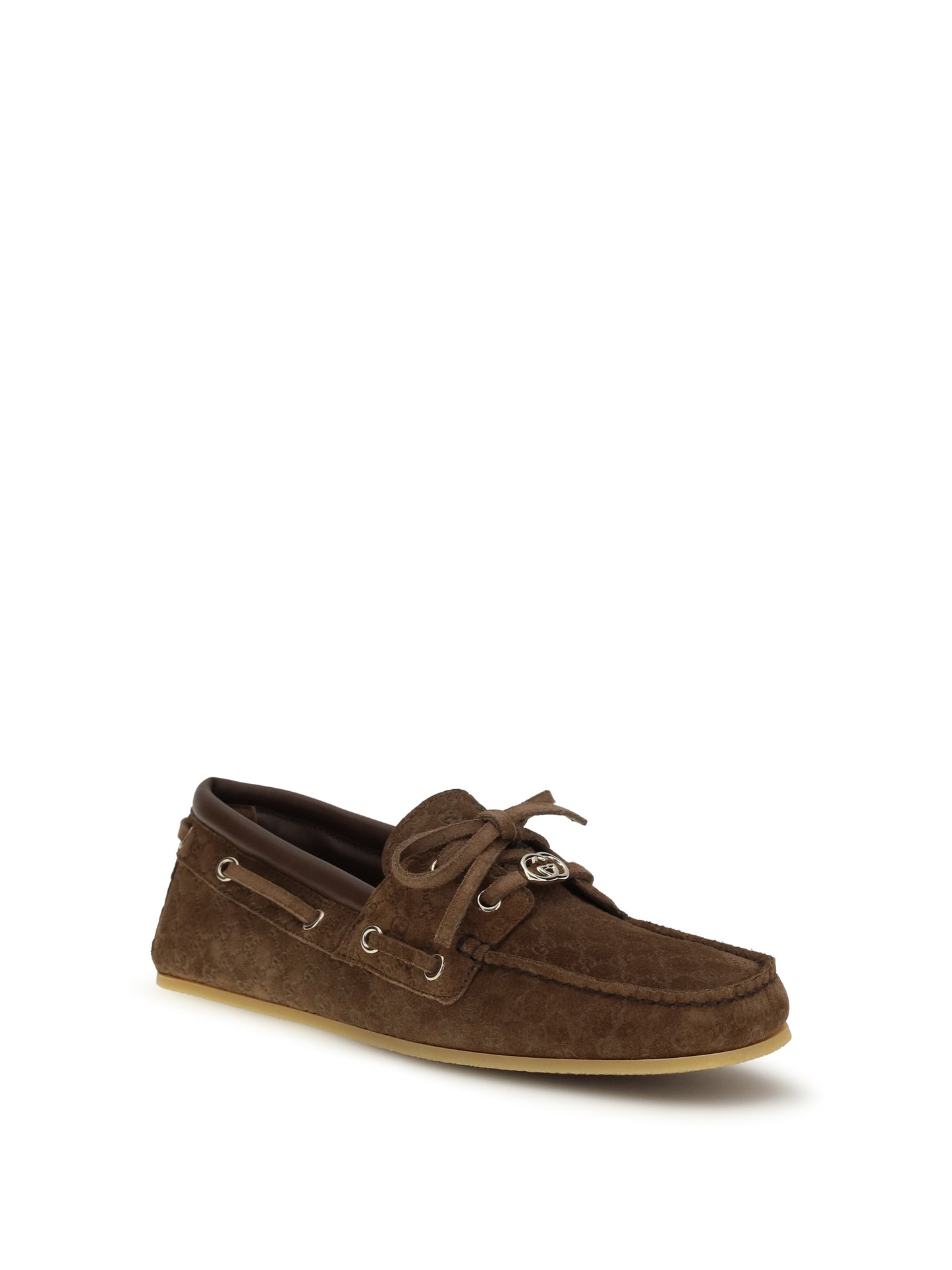 Suede Boat Loafers Brown