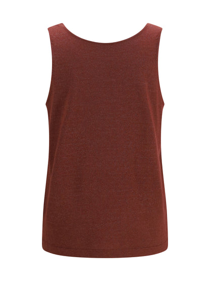 Luminous Knit Tank Top Red Bean