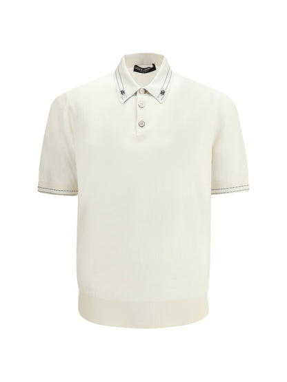 Silk Polo Shirt Natural White