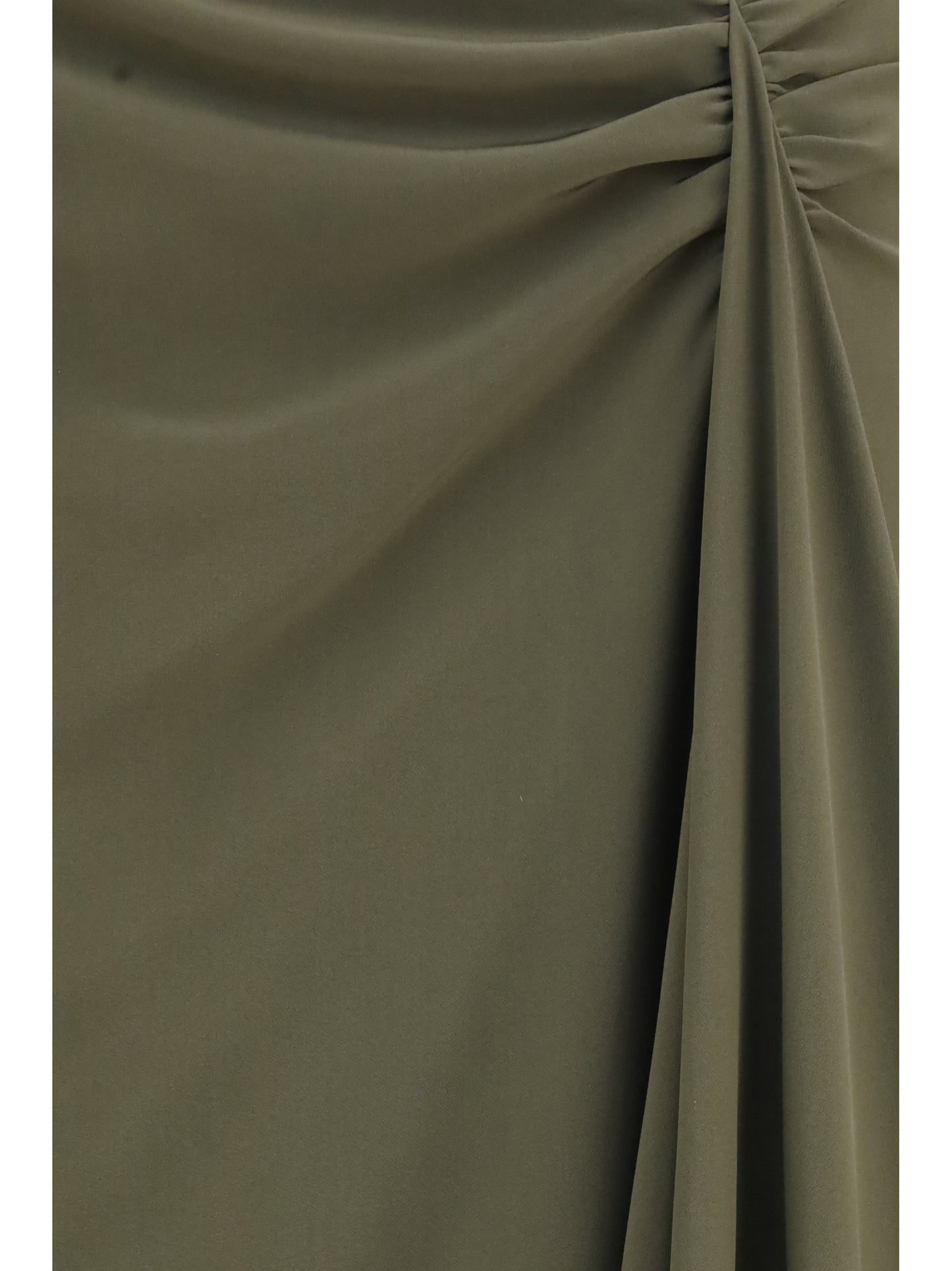 Skirt Draped Long Woodland Green Silk