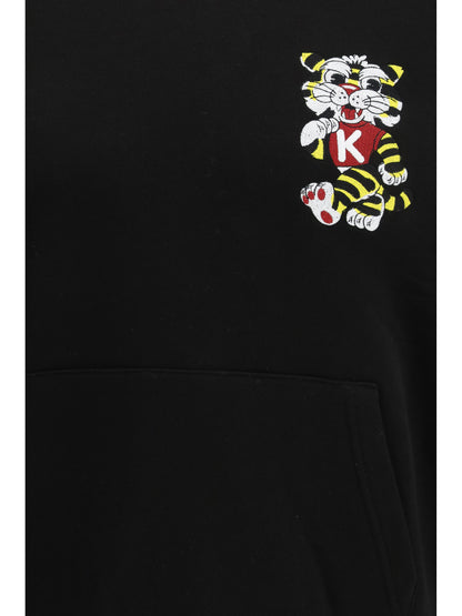 Hoodie Wild Tiger Embroidered Black