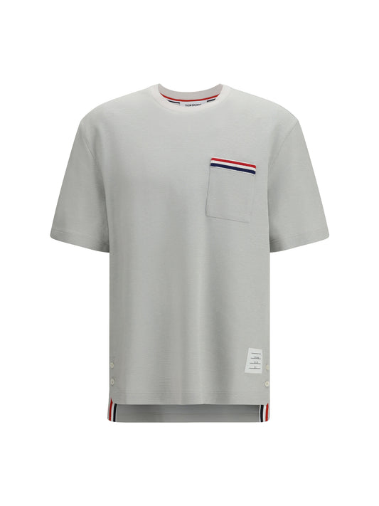 T-Shirt Short-Sleeve Pale Grey Cotton-Linen