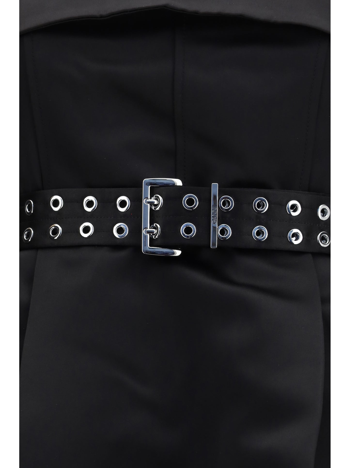 Dress Short Satin Full Skirt Black