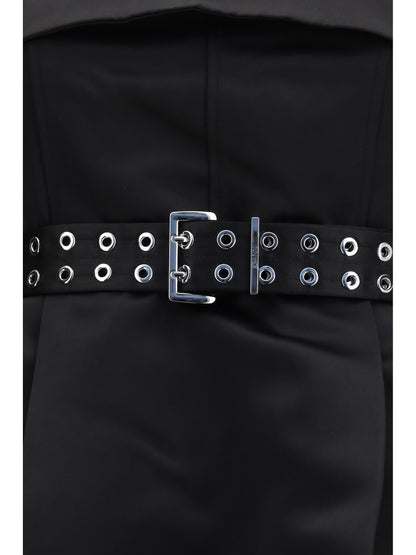 Dress Short Satin Full Skirt Black