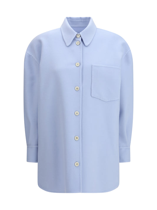 Long Shirt Double Wool Aqua