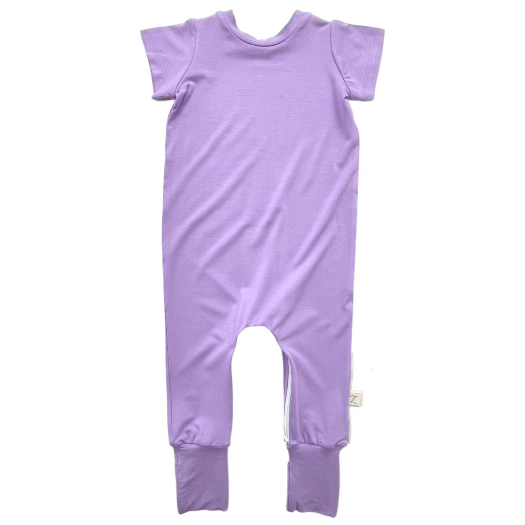 Lavender Bamboo Lyocell Zip Romper