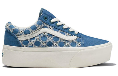 [vn0a7q5mblu] Mens Vans Denim Mix Old Skool Stackform Shoes 'blue' - Blue/white