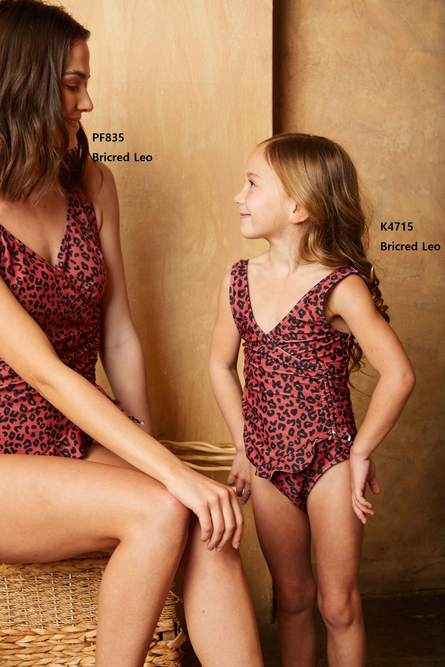 Marina West PF835 V-Neck Wrap Swimdress (Bric Red Leo)