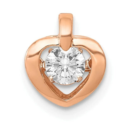14K Rose Gold Lab Diamond Heart Pendant