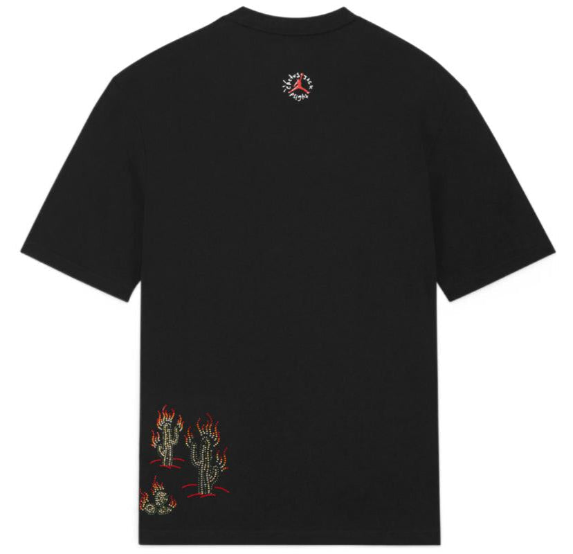 Men's Air Jordan X Travis Scott Cactus Jack Flight Graphic Tee T-Shirt 'Black'
