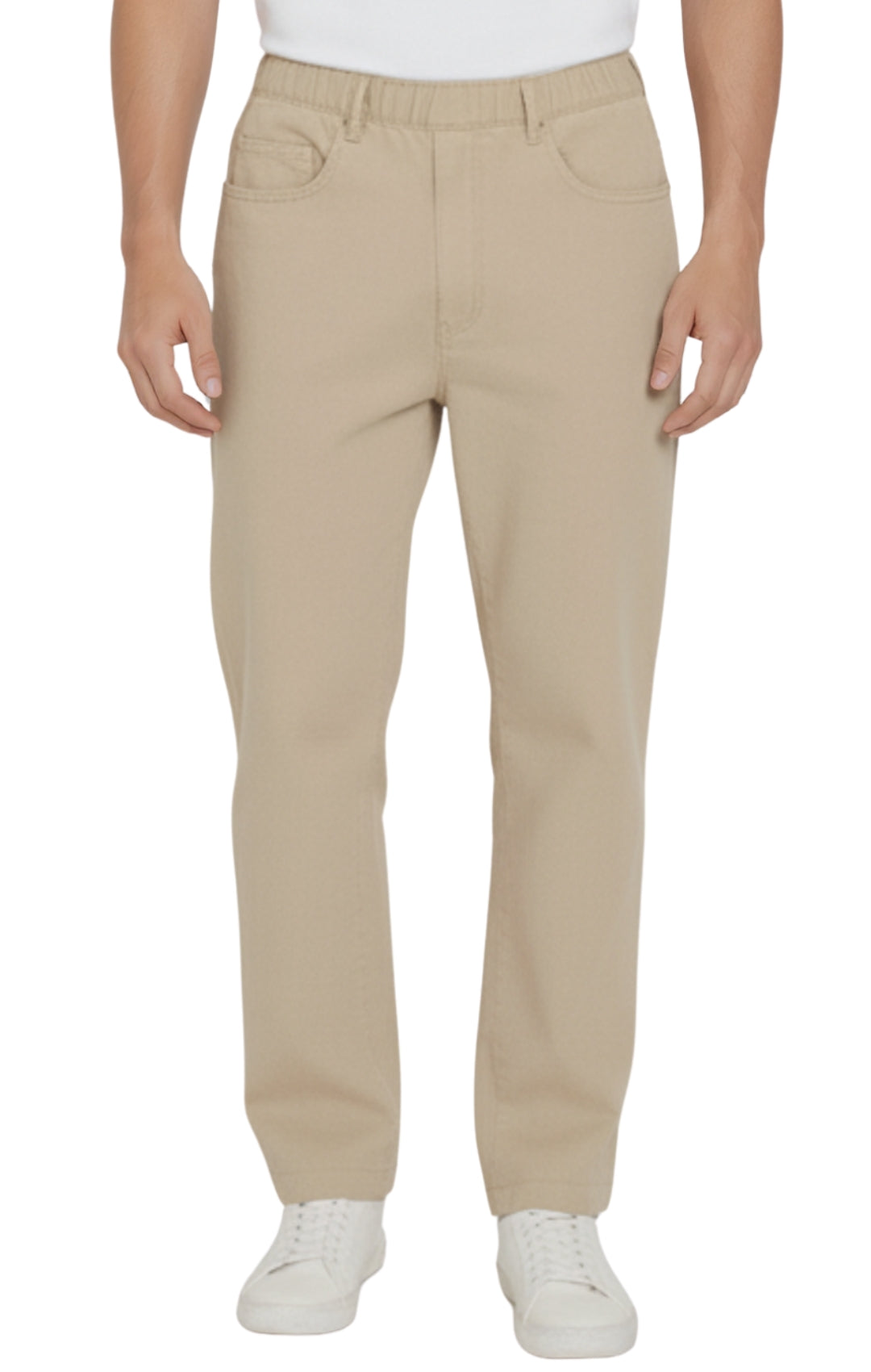 Men's Casual Elastic Waist Denim & Twill Pull on Jeans Pants