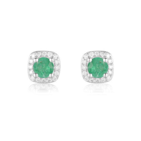 Emerald Halo Earrings
