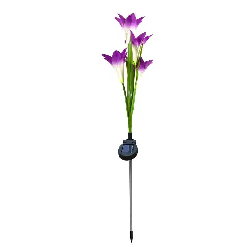 4-Pack Solar Powered Garden Flowers with Lights - Waterproof, Easy Install, No Wiring Needed