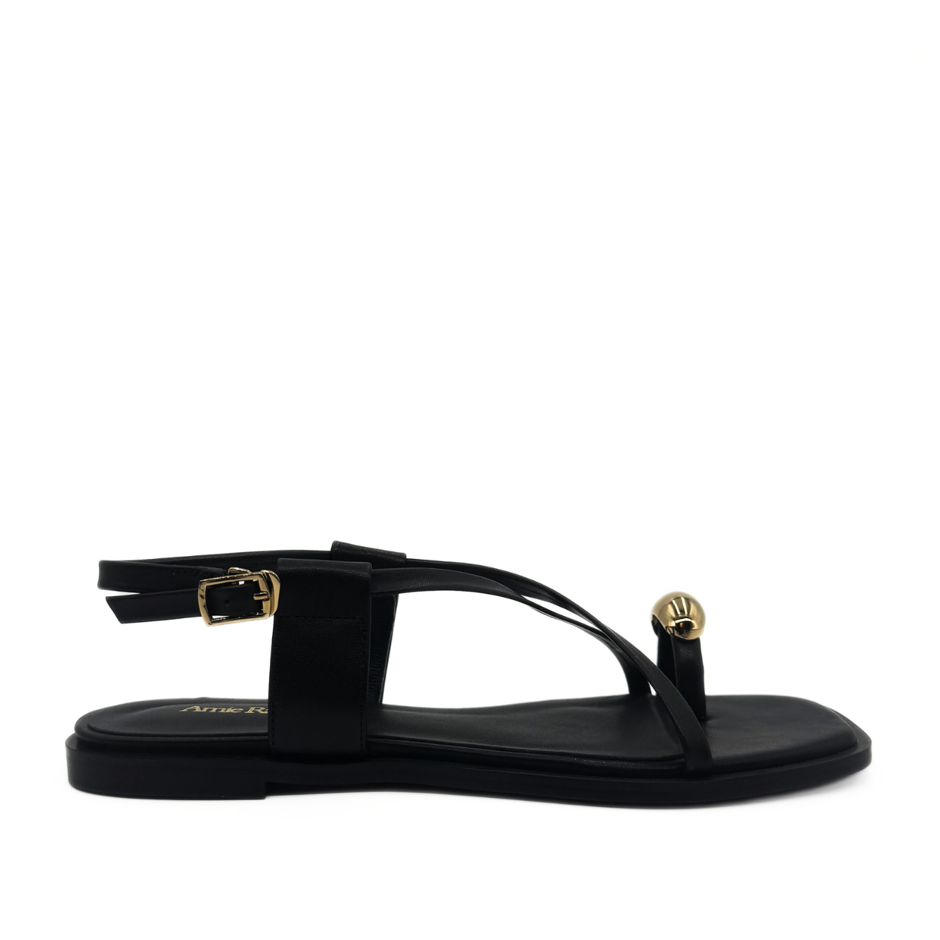Laney Strappy Gold Toe Sandals - Black