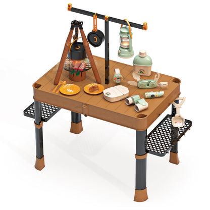 Contixo Kids Camping Table Playset - 17" Foldable Case, Outdoor Pretend Play Toy