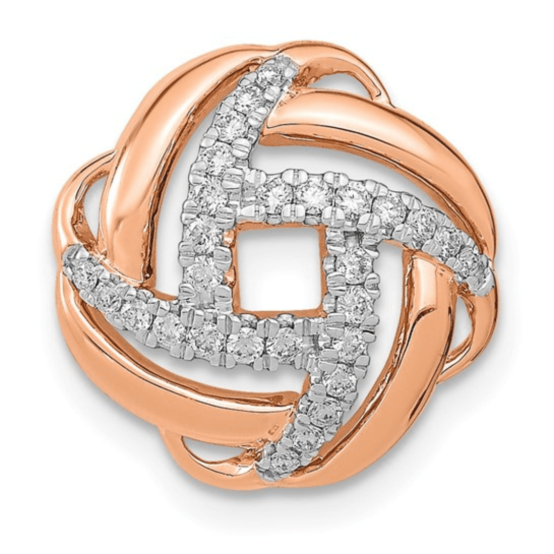 14K Rose Gold Lab Diamond Love Knot Pendant
