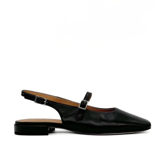 Athena Mary Jane Flats - Black