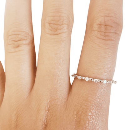 0.22 Ct Round White Lab  Diamond Sterling Silver Half Eternity Ring