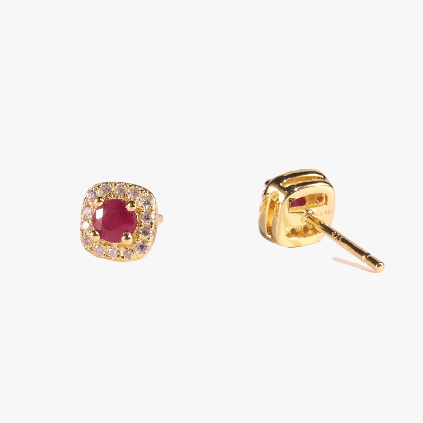 Ruby Halo Earrings