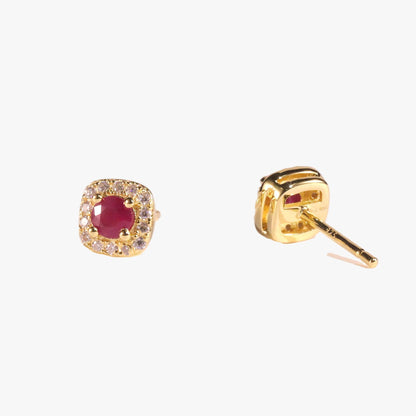 Ruby Halo Earrings
