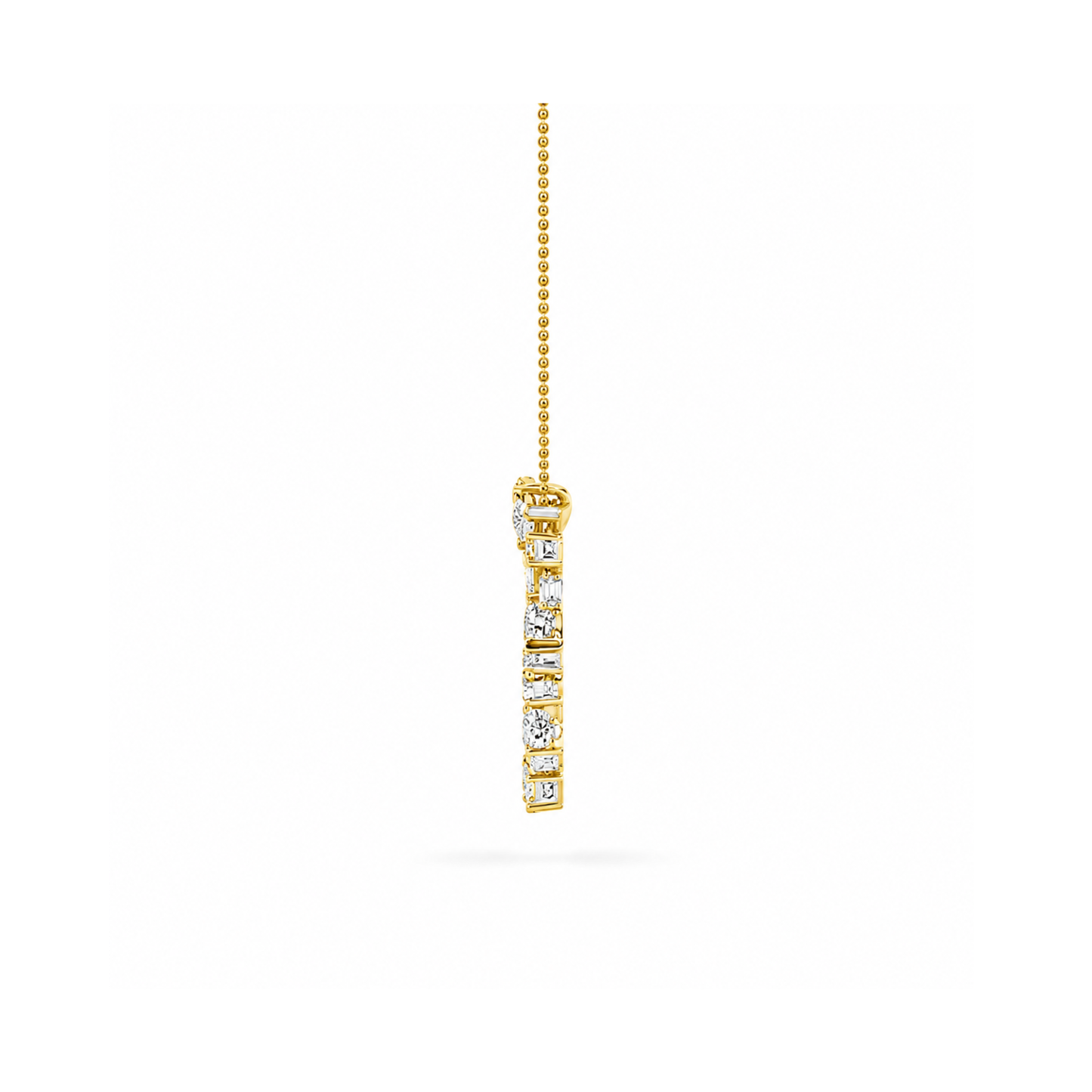 3.0 Ctw Multi-Shape (F/VS) Lab Grown Diamond Prong 14K Yellow Gold Open Circle Pendant Necklace