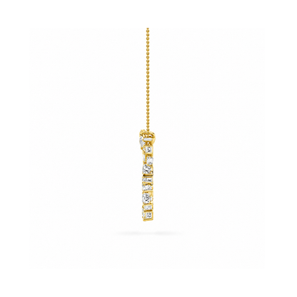3.0 Ctw Multi-Shape (F/VS) Lab Grown Diamond Prong 14K Yellow Gold Open Circle Pendant Necklace