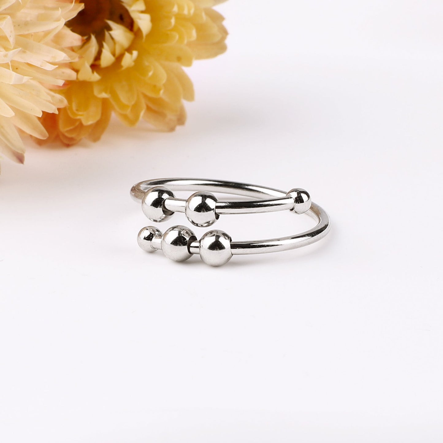 Mint & Lily Adjustable Beaded Fidget Ring