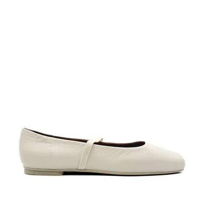 Mary Elastic Mary Janes - White
