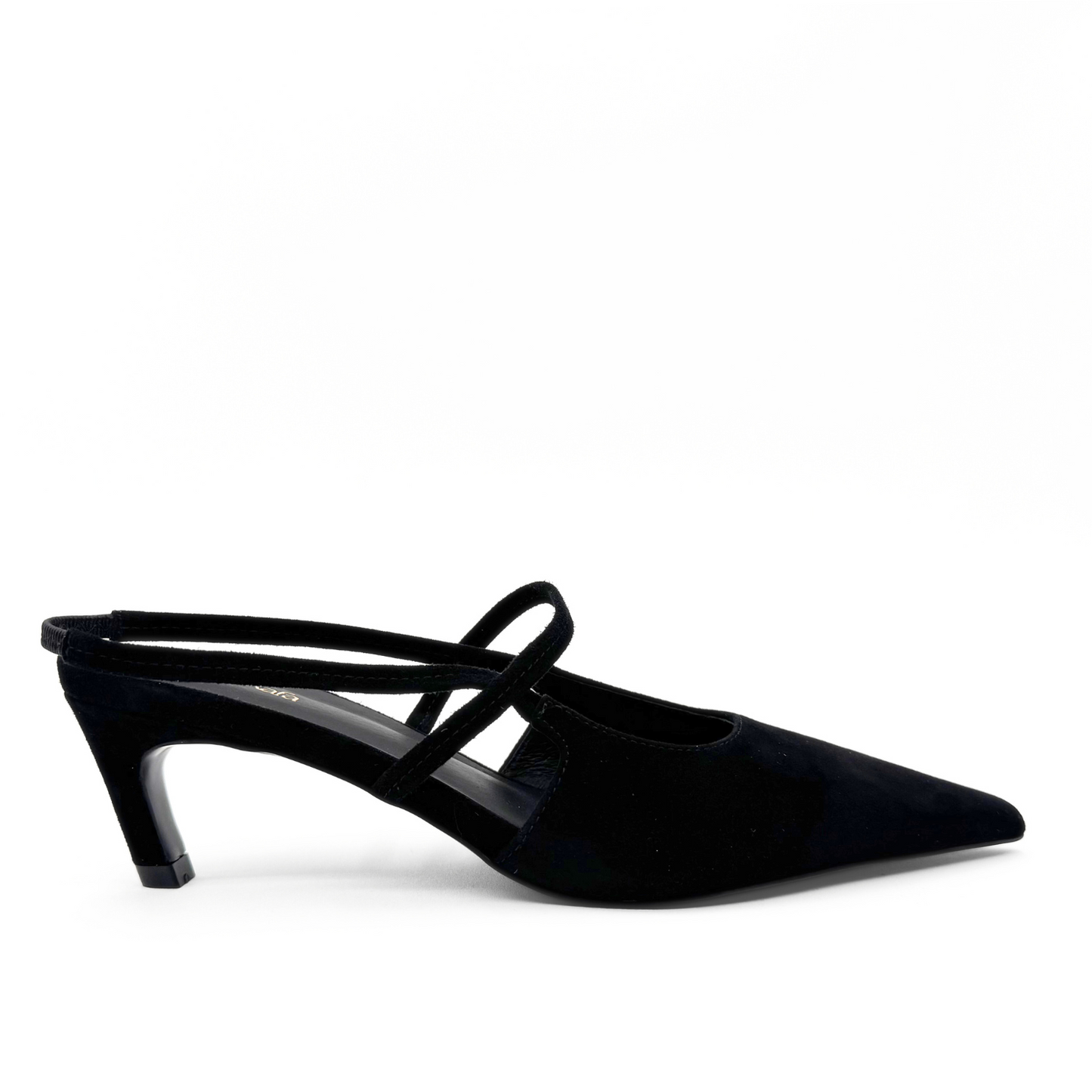 Connie Slingback Suede Heels - Black