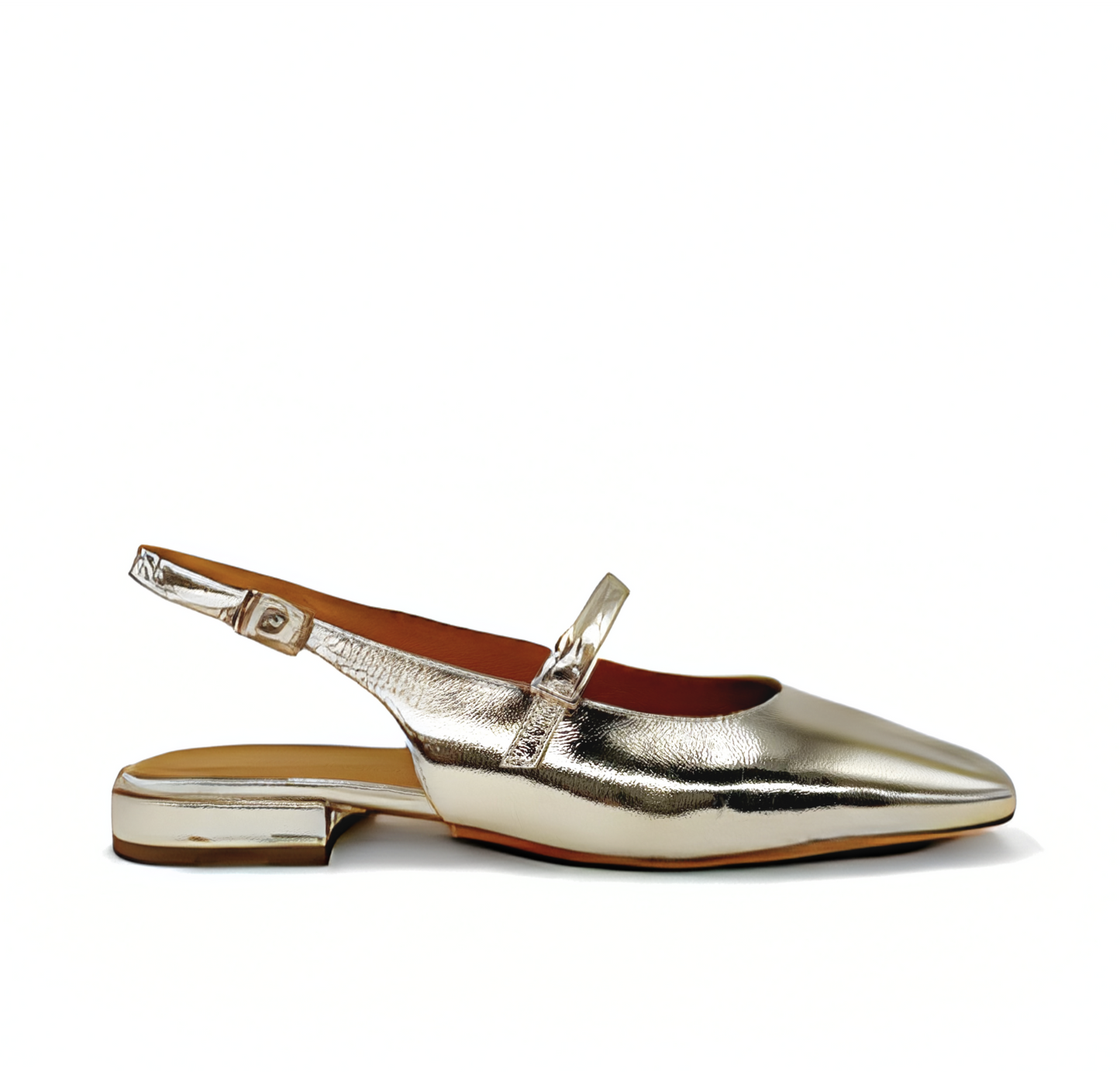 Athena Mary Jane Flats - Silver