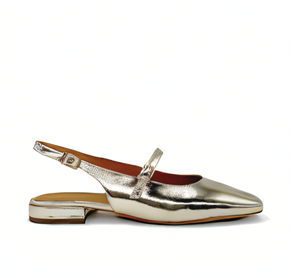 Athena Mary Jane Flats - Silver