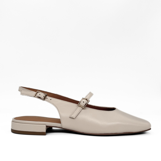 Athena Mary Jane Flats - Bone
