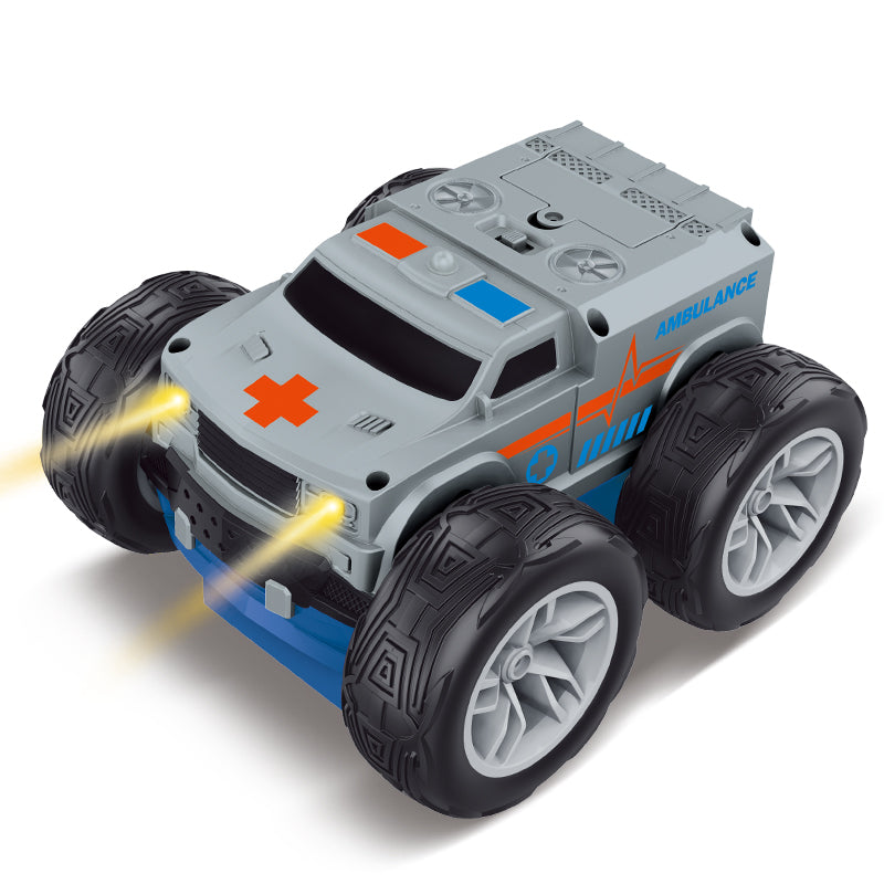 R.C 2 in 1 Police Car/Ambulance 360 Degree Stunt Car
