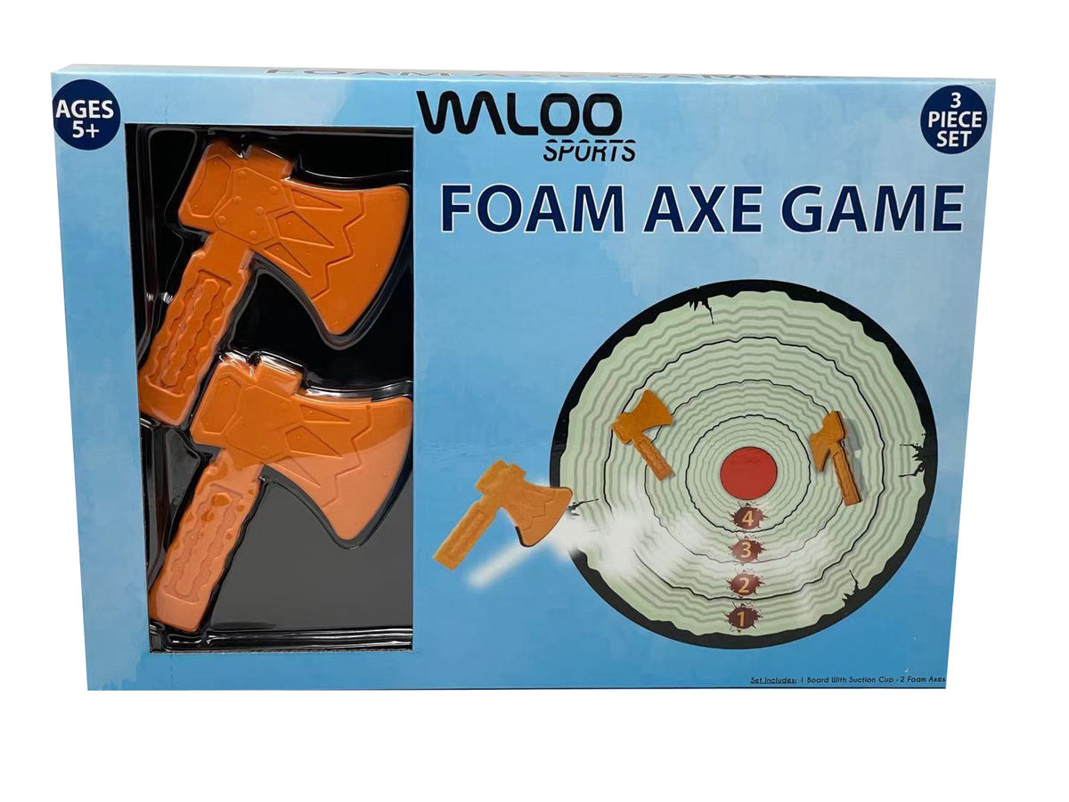 Waloo Foam Axe Game W/ 2 Foam Axes And Dart Board